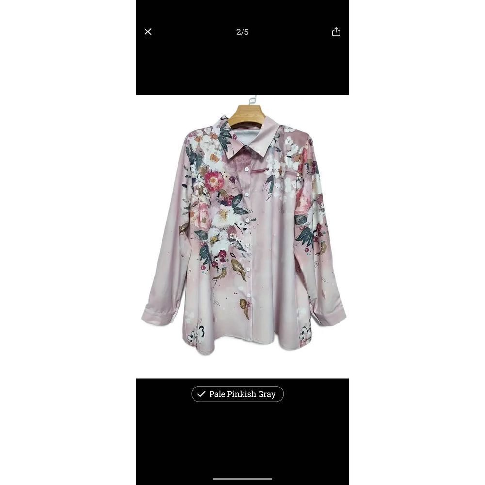 New without tag, pink, floral button down long sleeve blouse